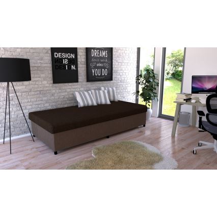 Čalouněná válenda s úložným prostorem CORY 80x200 hnědá