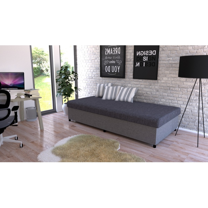 Čalouněná válenda s úložným prostorem CORY 80x200 šedá