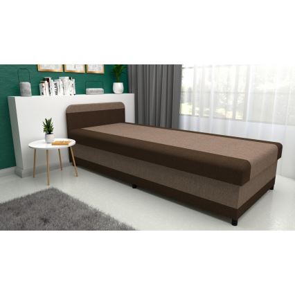 Čalouněná válenda s úložným prostorem TALI 80x202 hnědá/béžová