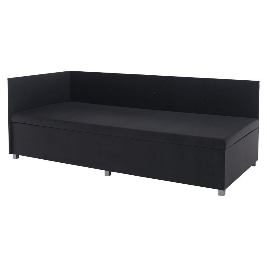 Čalouněná válenda s univerzálním čelem a úložným prostorem AMSTERDAM 90x200 cm šedá