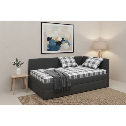 Čalouněná válenda s univerzálním L/P čelem ARLY 110x200 cm antracit/bílá