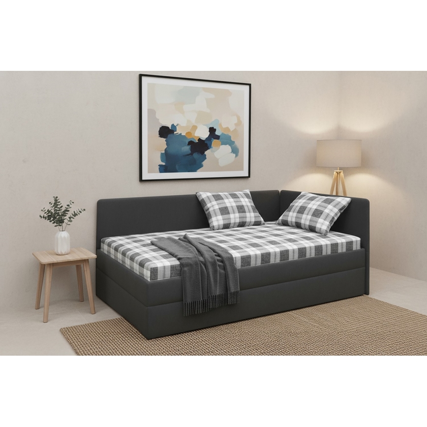 Čalouněná válenda s univerzálním L/P čelem ARLY 110x200 cm antracit/bílá