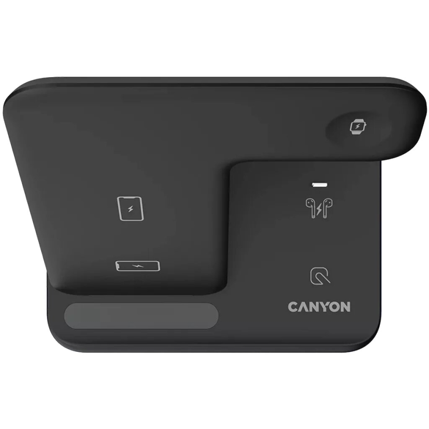 Canyon - Bezdrátová nabíječka 3v1 černá