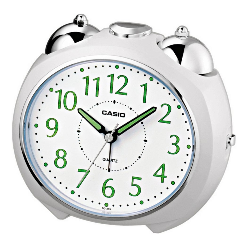 Casio - Budík 1xLR14 bílá/lesklý chrom
