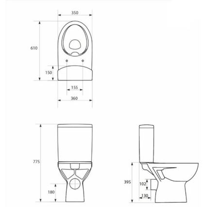 Cersanit K27-062 - Stojící WC PARVA keramika/bílá