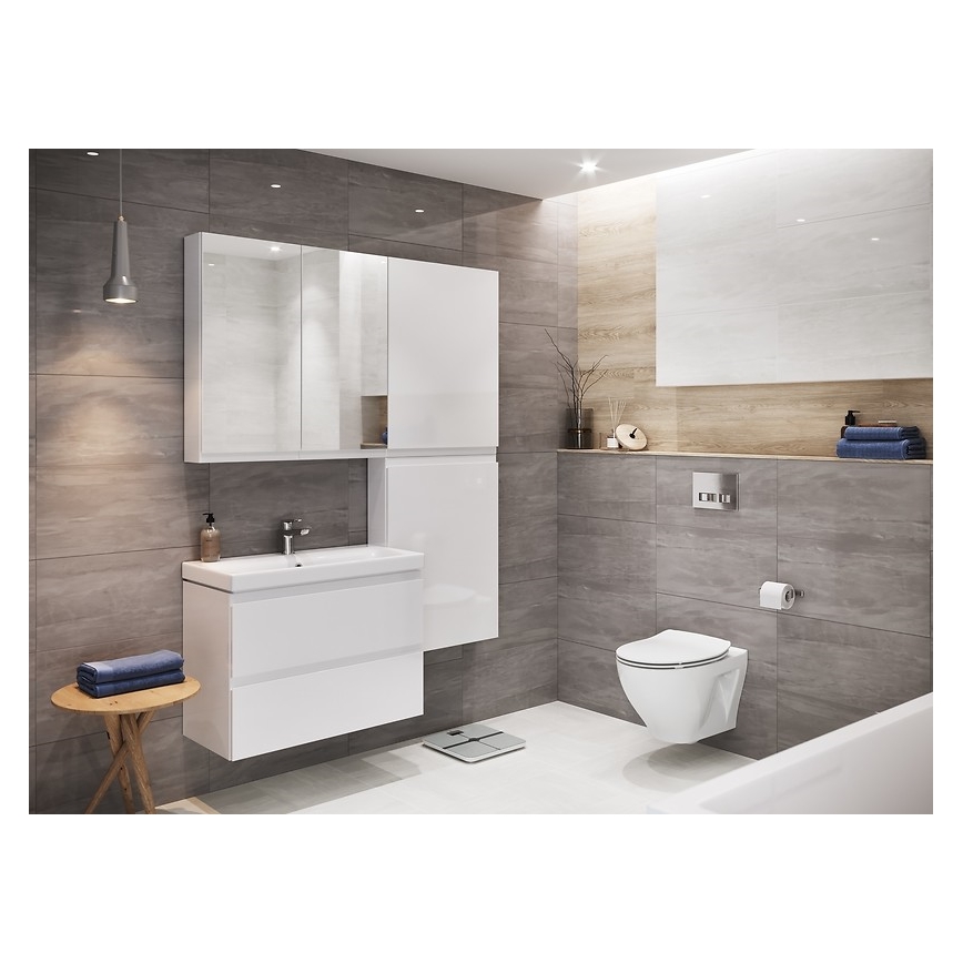 Cersanit K701-147 - Závěsné WC s prkénkem SAVIO keramika/bílá