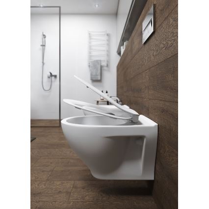 Cersanit K701-147 - Závěsné WC s prkénkem SAVIO keramika/bílá