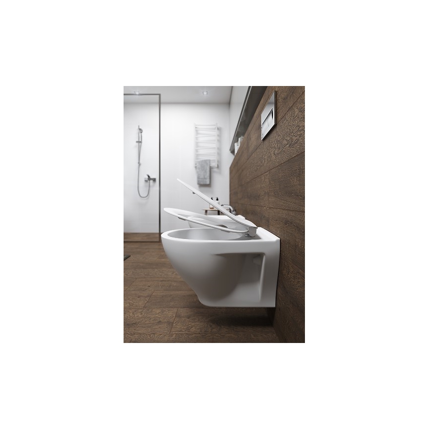 Cersanit K701-147 - Závěsné WC s prkénkem SAVIO keramika/bílá
