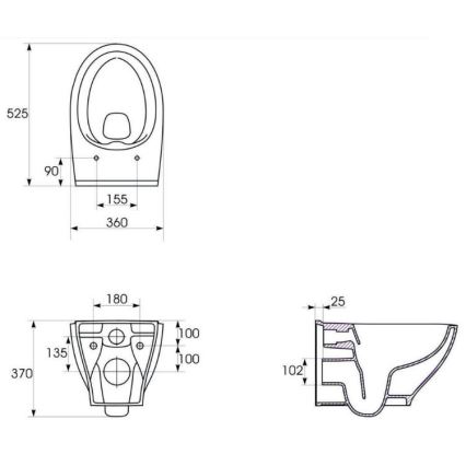 Cersanit K701-147 - Závěsné WC s prkénkem SAVIO keramika/bílá