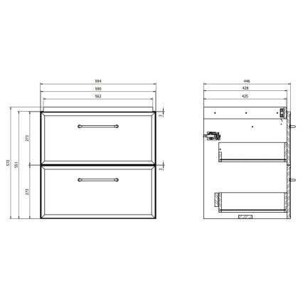 Cersanit S1021-003 - Závěsná koupelnová skříňka pod umyvadlo MILLE 60x45 cm mintová