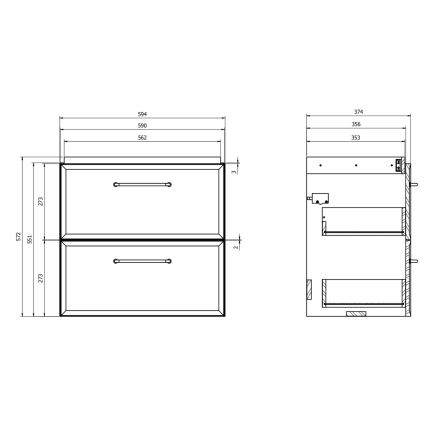 Cersanit S1021-009 - Závěsná koupelnová skříňka pod umyvadlo MILLE SLIM 60x38 cm mintová