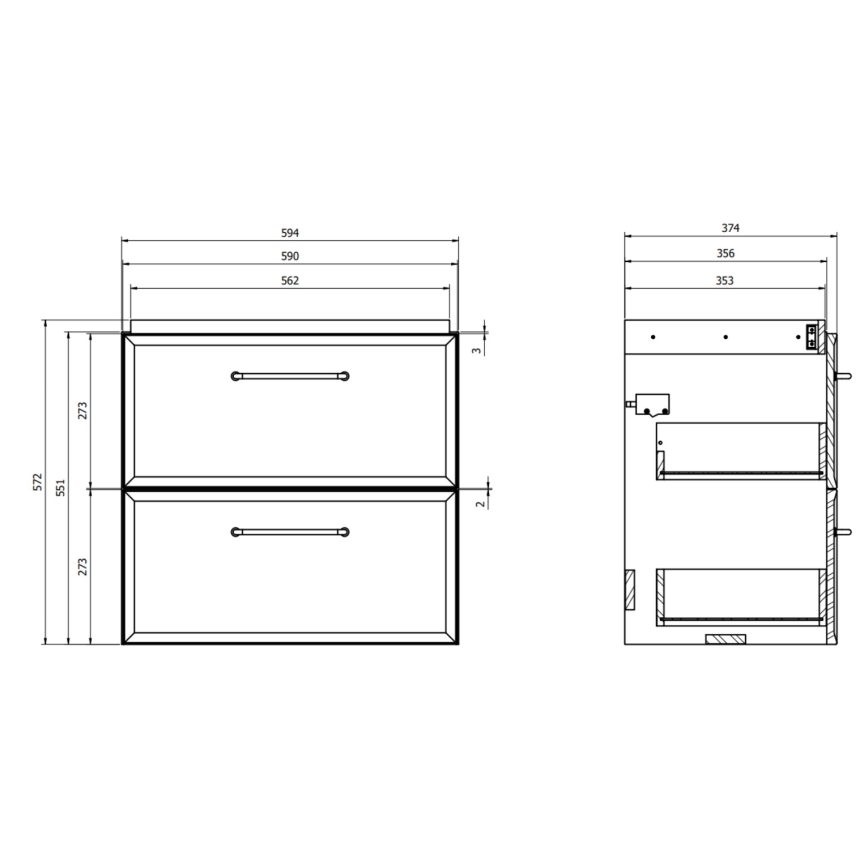 Cersanit S1021-009 - Závěsná koupelnová skříňka pod umyvadlo MILLE SLIM 60x38 cm mintová