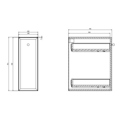 Cersanit S1022-008 - Závěsná koupelnová skříňka MILLE 20x45 cm mintová