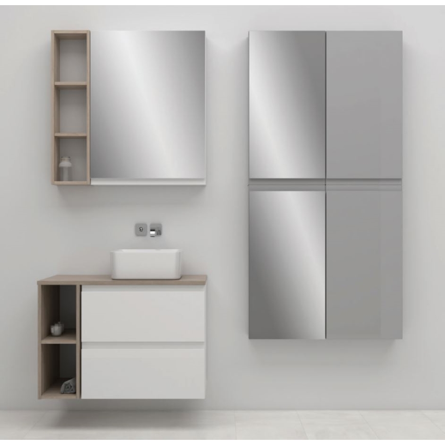 Cersanit S590-030 - Zrcadlová koupelnová skříňka MEDDIE 80x40 cm