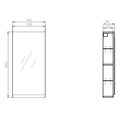 Cersanit S590-030 - Zrcadlová koupelnová skříňka MEDDIE 80x40 cm