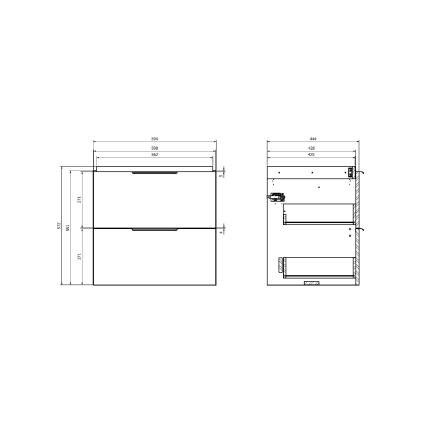 Cersanit S598-046-DSM- Závěsná koupelnová skříňka pod umyvadlo MALIKA 60x45 cm bílá