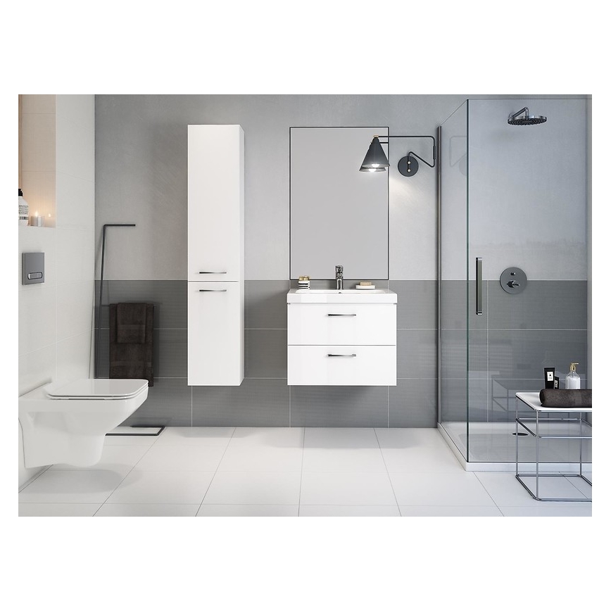 Cersanit S801-149-DSM - Závěsná koupelnová skříňka s umyvadlem LARA 46x80 cm bílá