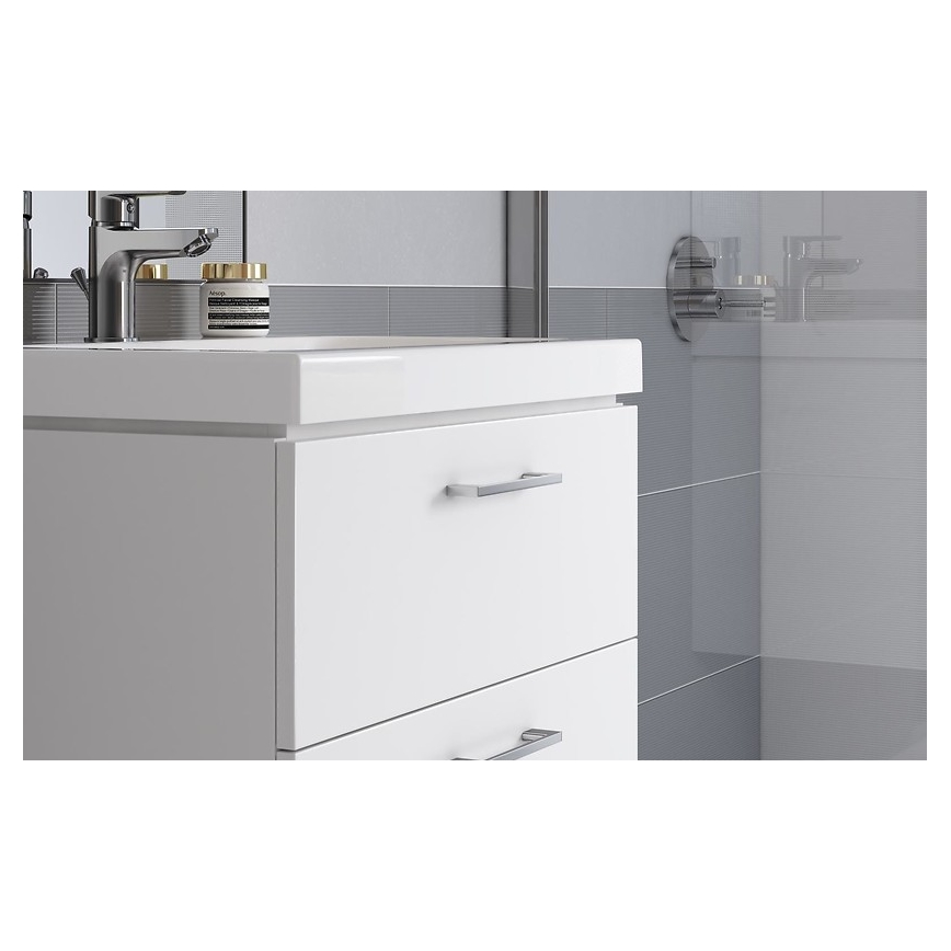 Cersanit S801-149-DSM - Závěsná koupelnová skříňka s umyvadlem LARA 46x80 cm bílá