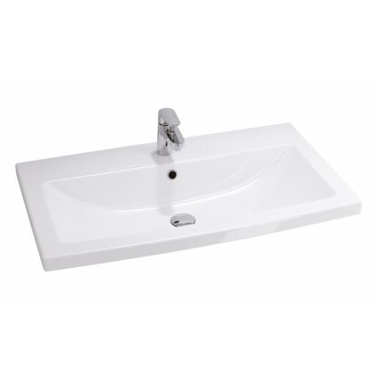 Cersanit S801-149-DSM - Závěsná koupelnová skříňka s umyvadlem LARA 46x80 cm bílá