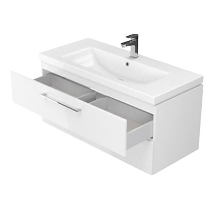 Cersanit S801-149-DSM - Závěsná koupelnová skříňka s umyvadlem LARA 46x80 cm bílá