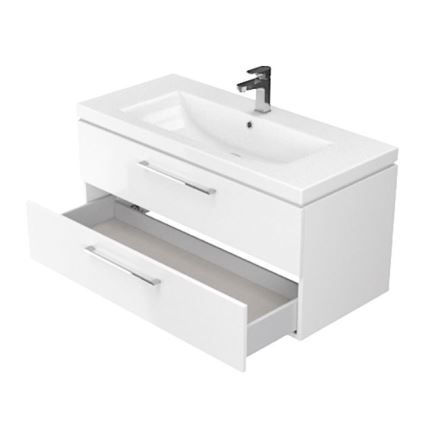 Cersanit S801-149-DSM - Závěsná koupelnová skříňka s umyvadlem LARA 46x80 cm bílá
