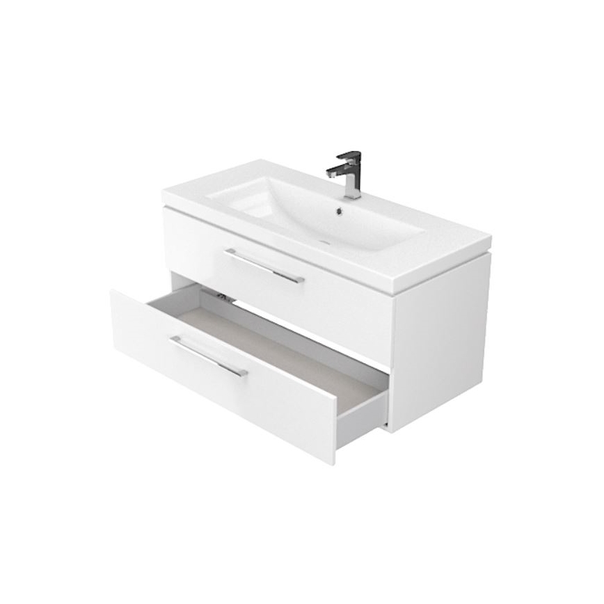 Cersanit S801-149-DSM - Závěsná koupelnová skříňka s umyvadlem LARA 46x80 cm bílá