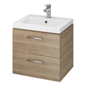 Cersanit S801-153-DSM - Závěsná koupelnová skříňka s umyvadlem LARA COMO 46x50 cm ořech