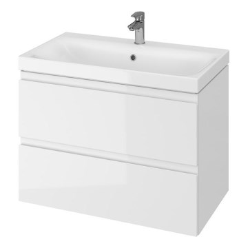 Cersanit S801-221-DSM - Závěsná koupelnová skříňka s umyvadlem MODUO 62x80 cm lesklá bílá