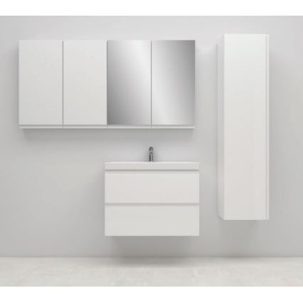 Cersanit S801-221-DSM - Závěsná koupelnová skříňka s umyvadlem MODUO 62x80 cm lesklá bílá