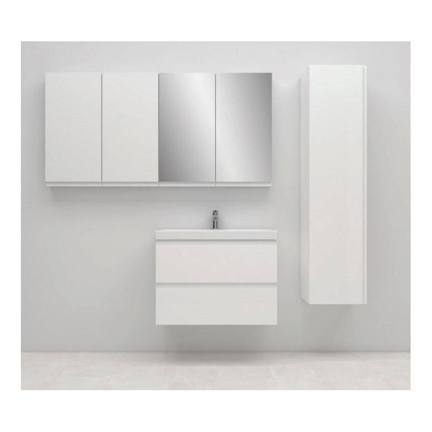 Cersanit S801-221-DSM - Závěsná koupelnová skříňka s umyvadlem MODUO 62x80 cm lesklá bílá