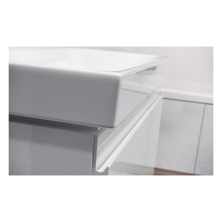 Cersanit S801-221-DSM - Závěsná koupelnová skříňka s umyvadlem MODUO 62x80 cm lesklá bílá