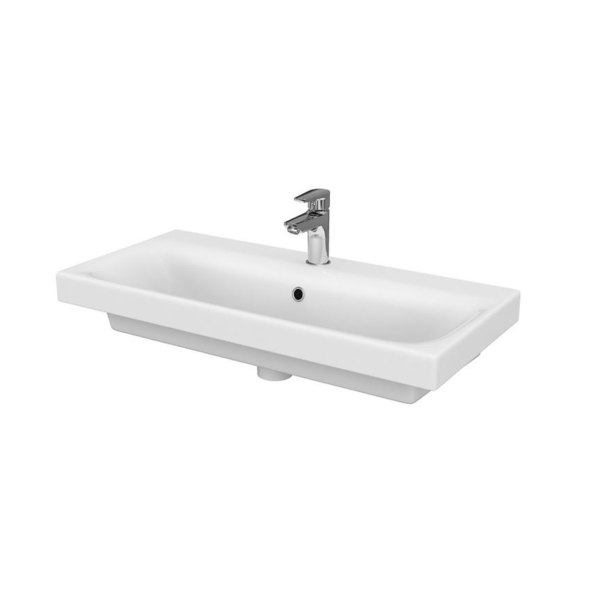 Cersanit S801-221-DSM - Závěsná koupelnová skříňka s umyvadlem MODUO 62x80 cm lesklá bílá
