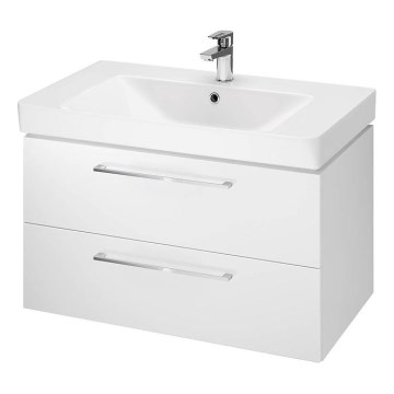 Cersanit S801-338-DSM - Závěsná koupelnová skříňka s umyvadlem LARA 46x80 cm bílá