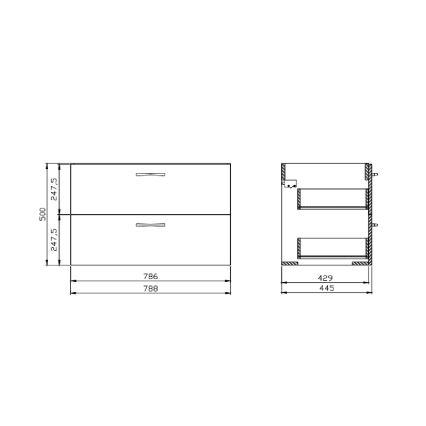 Cersanit S801-538 - Závěsná koupelnová skříňka s umyvadlem NIKO 80x45 cm bílá