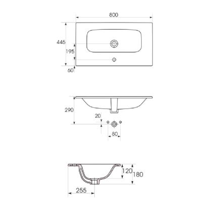 Cersanit S801-538 - Závěsná koupelnová skříňka s umyvadlem NIKO 80x45 cm bílá