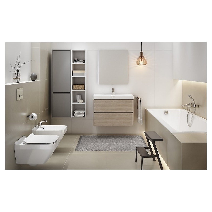 Cersanit S924-008 - Závěsná koupelnová skříňka pod umyvadlo CREA 53,3x59,4 cm dub