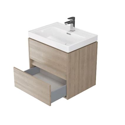 Cersanit S924-008 - Závěsná koupelnová skříňka pod umyvadlo CREA 53,3x59,4 cm dub