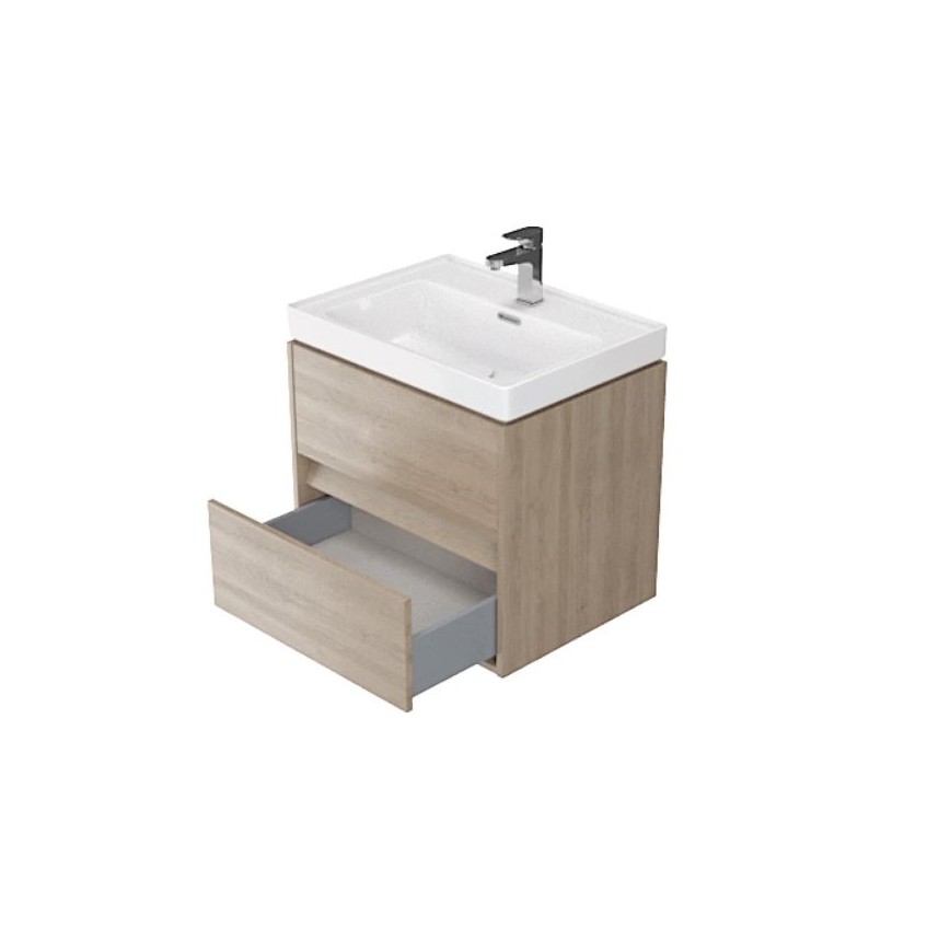 Cersanit S924-008 - Závěsná koupelnová skříňka pod umyvadlo CREA 53,3x59,4 cm dub