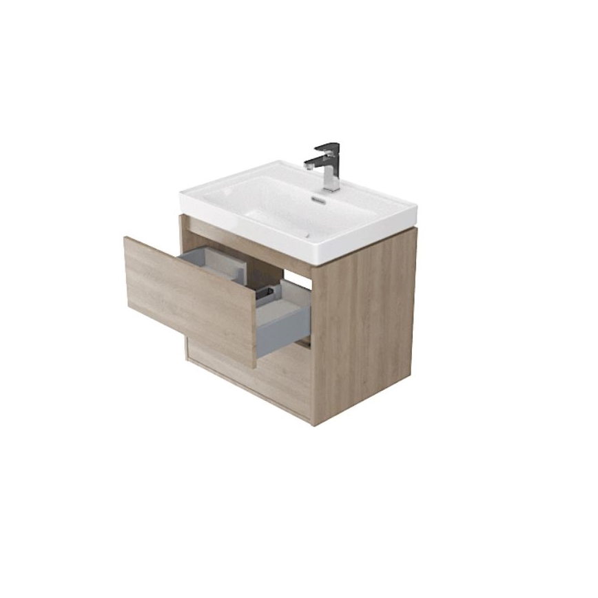 Cersanit S924-008 - Závěsná koupelnová skříňka pod umyvadlo CREA 53,3x59,4 cm dub