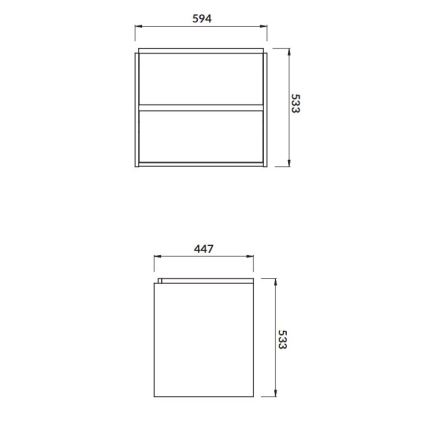 Cersanit S924-008 - Závěsná koupelnová skříňka pod umyvadlo CREA 53,3x59,4 cm dub