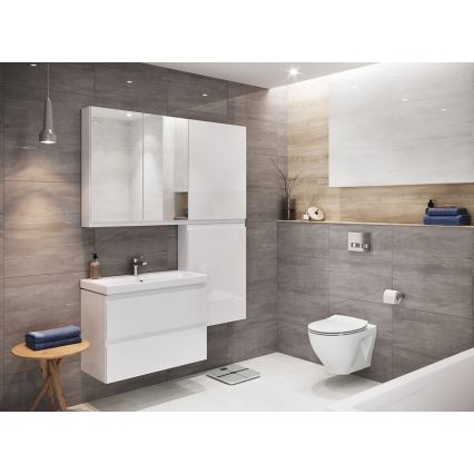 Cersanit S929-010 - Závěsná koupelnová skříňka pod umyvadlo MEDDIE 57x59,5 cm lesklá bílá