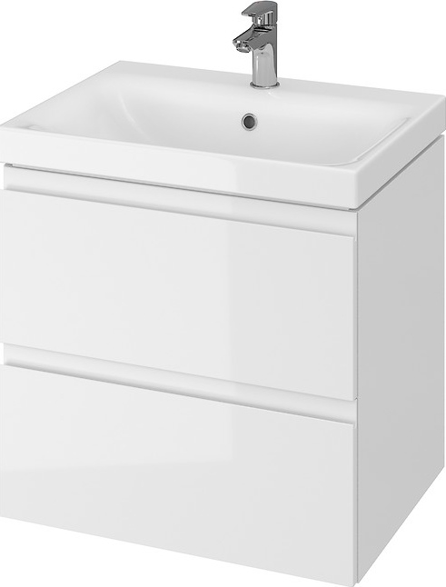 Cersanit S929-010 - Závěsná koupelnová skříňka pod umyvadlo MEDDIE 57x59,5 cm lesklá bílá