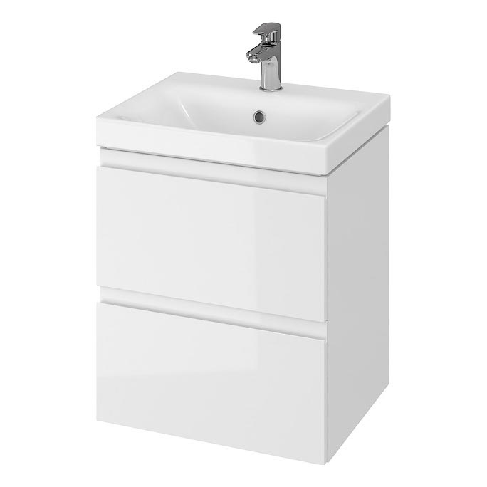 Cersanit S929-012 - Závěsná koupelnová skříňka pod umyvadlo MEDDIE 57x49,4 cm lesklá bílá