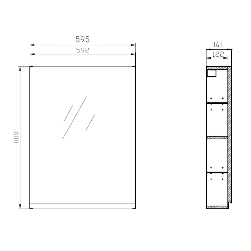 Cersanit S929-018 - Zrcadlová koupelnová skříňka MODUO 80x59,5 cm
