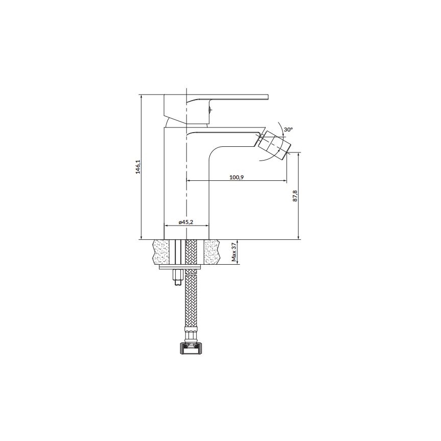 Cersanit S951-316 - Bidetová baterie CREA černá