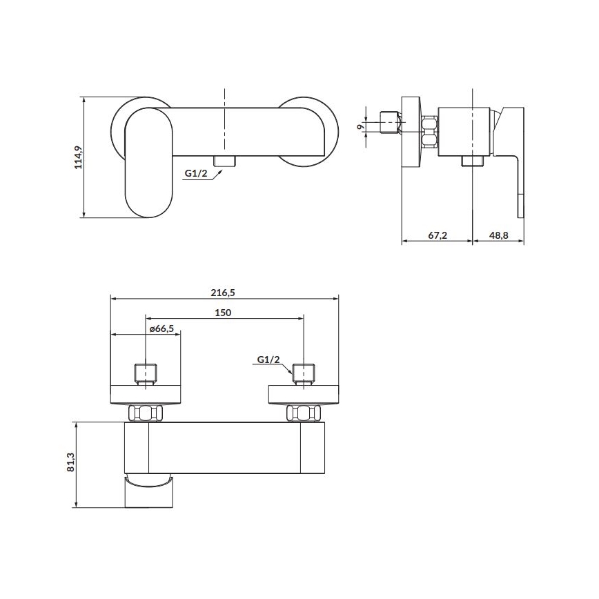 Cersanit S951-324 - Sprchová baterie CREA nikl