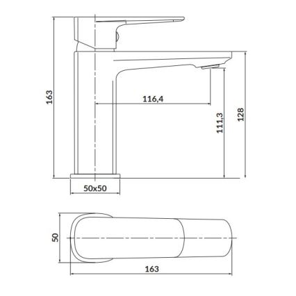 Cersanit S951-389 - Umyvadlová baterie LARGA 16,3 cm zlatá