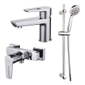 Cersanit S952-004 - Sprchová sada s baterií + umyvadlová baterie MILLE lesklý chrom