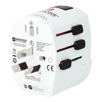 Cestovní adaptér PRO Light USB AC45PD - World, UK+USA+AUS/CN USB A+C 45W