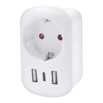 Cestovní adaptér pro USA 230V 2x USB-A + 1x USB-C